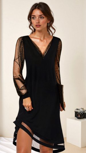 Robe femme soirée paillettes silhouette ajustée
