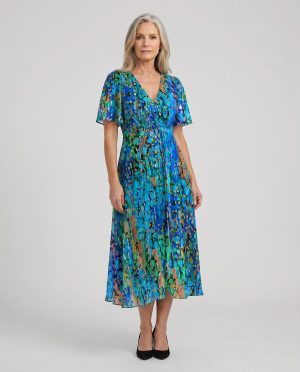 Robe femme mousseline manches flottantes bohème