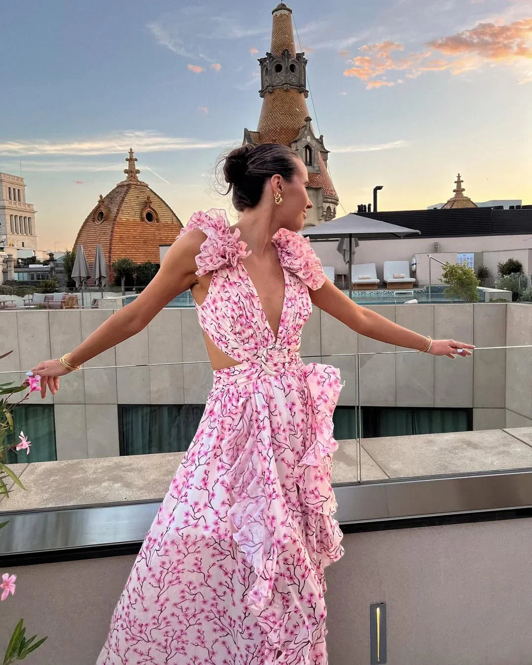 Robe femme mariage tissu léger découpé – Image 8