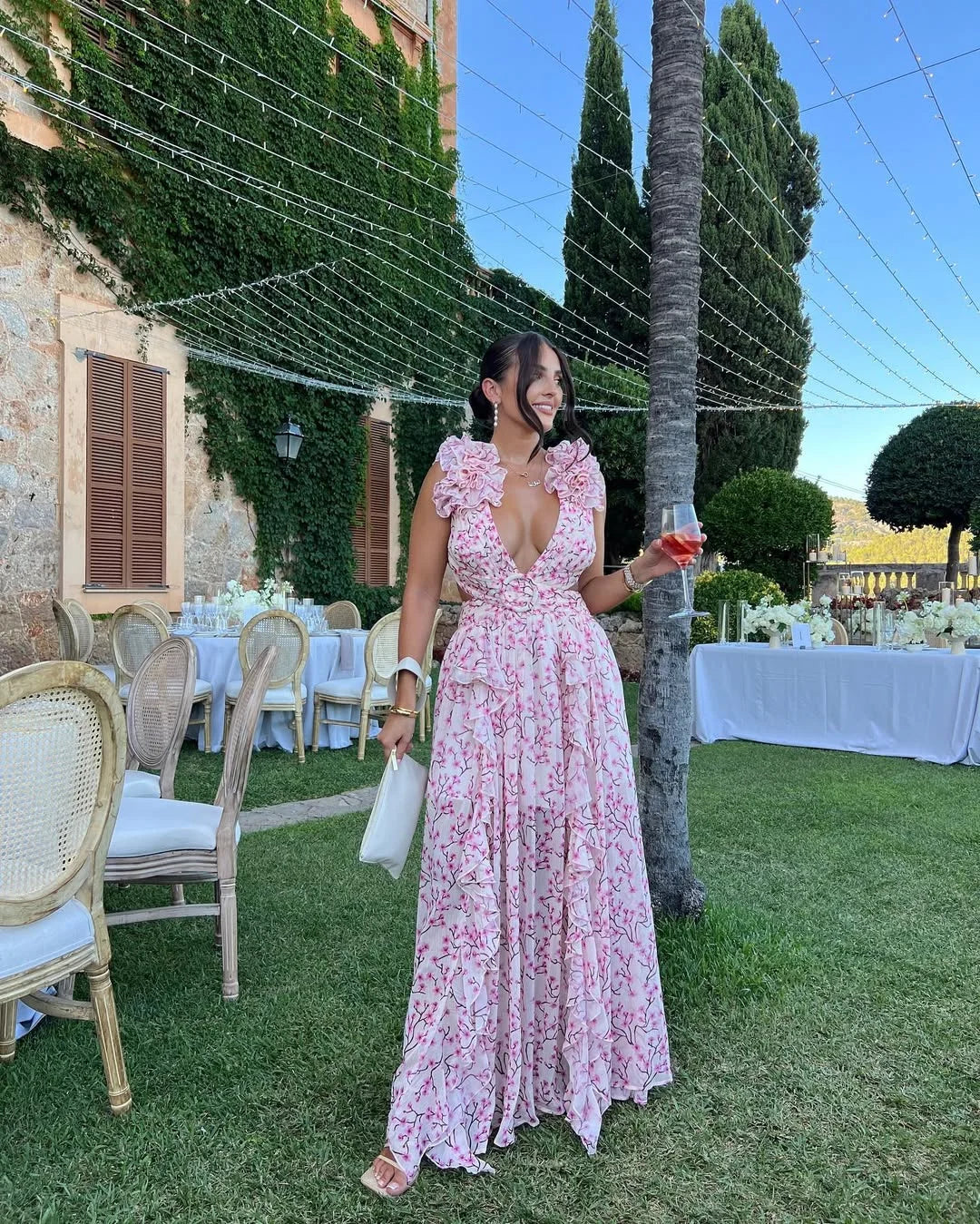 Robe femme mariage tissu léger découpé – Image 9