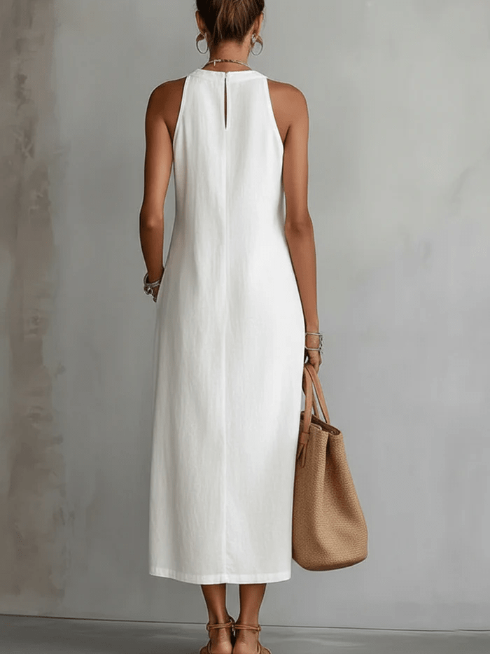Robe femme sans manches coupe ample style minimaliste – Image 8