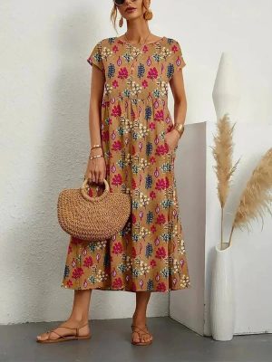 Robe femme légère manches courtes pour l'été