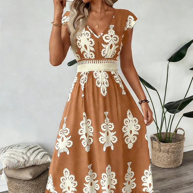 Robe femme résistante plis polyester respirant voyage – Image 3
