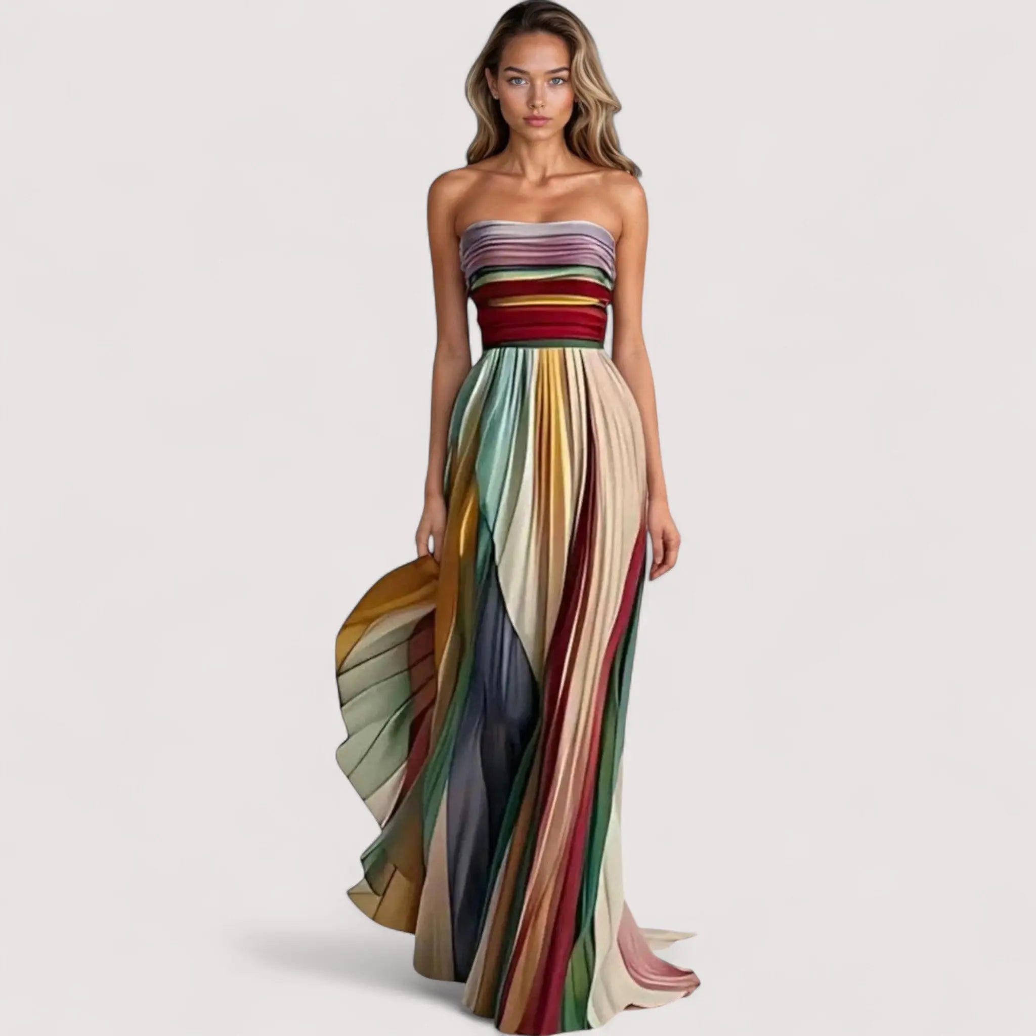 Robe longue fluide sans manches pour l'été