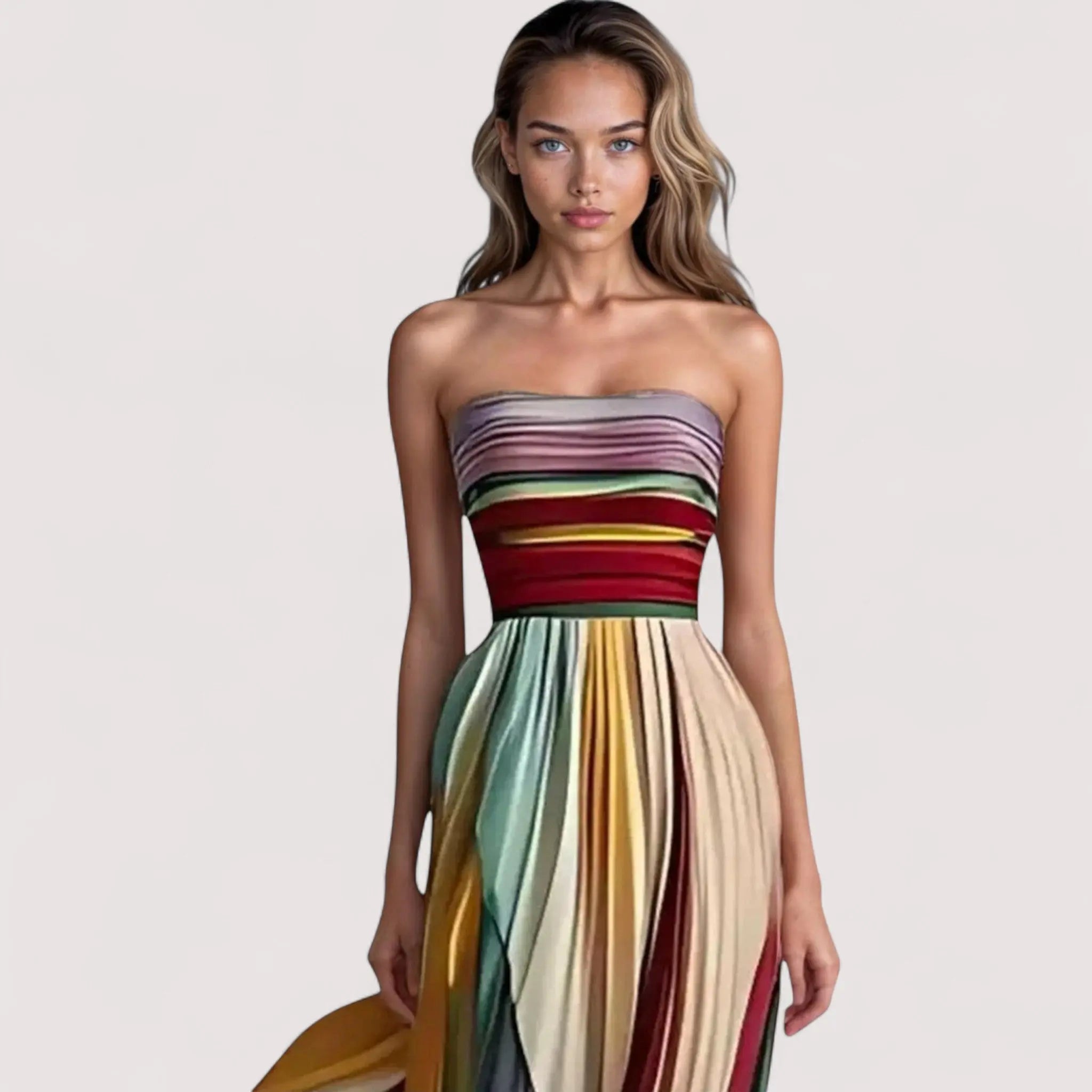 Robe longue fluide sans manches pour l'été – Image 2