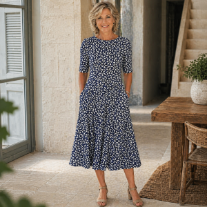 Robe femme coupe flatteuse taille haute tissu respirant