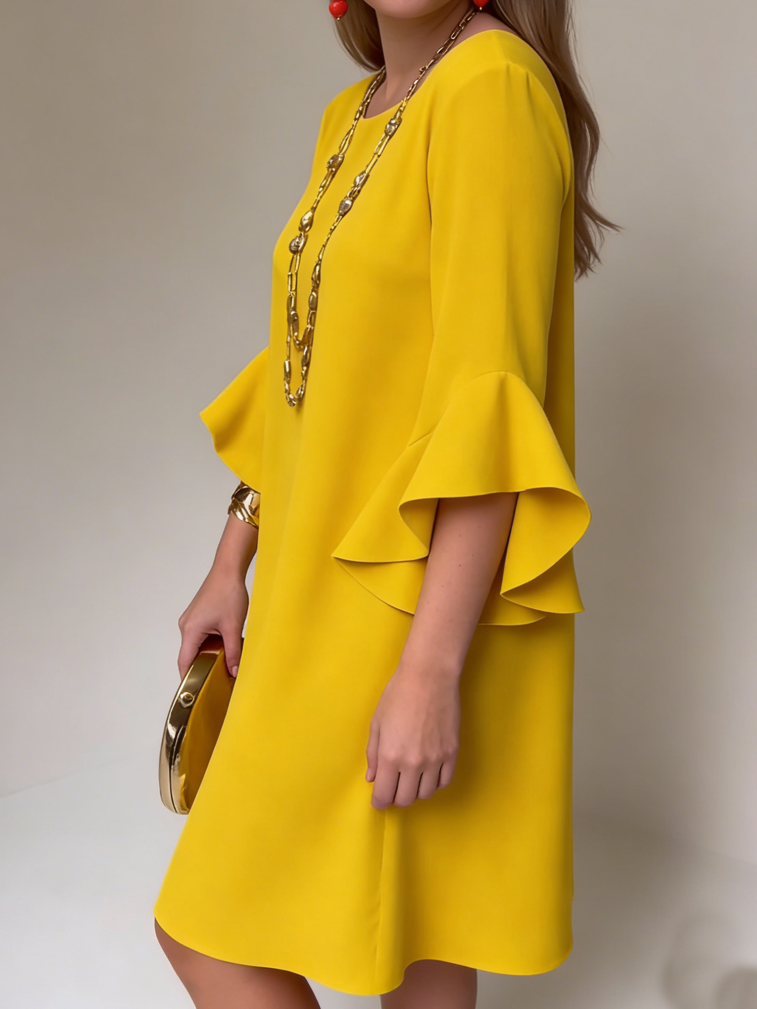 Robe Femme Respirante Col Rond Manches 3/4 Été – Image 5