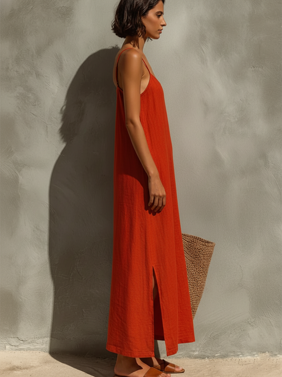 Robe femme longue fluide coupe décontractée – Image 10