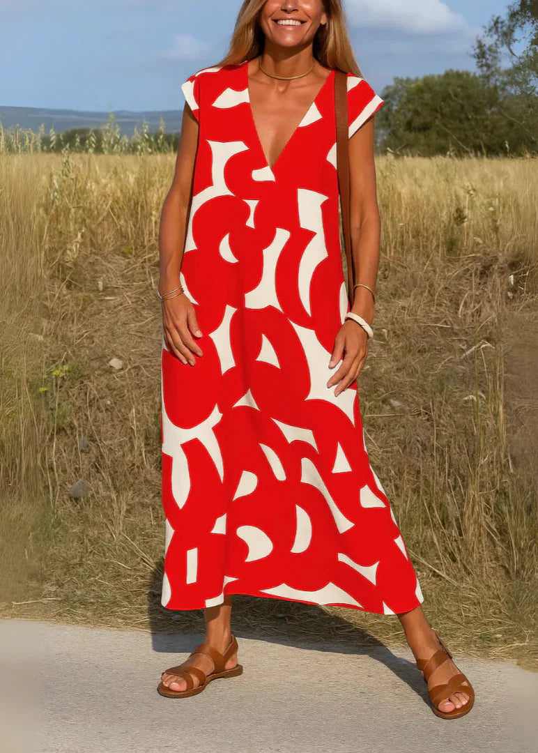 Robe femme légère imprimé graphique été – Image 2