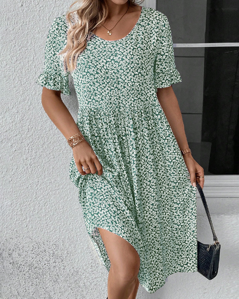 Robe femme midi structurée polyvalente manches courtes – Image 3