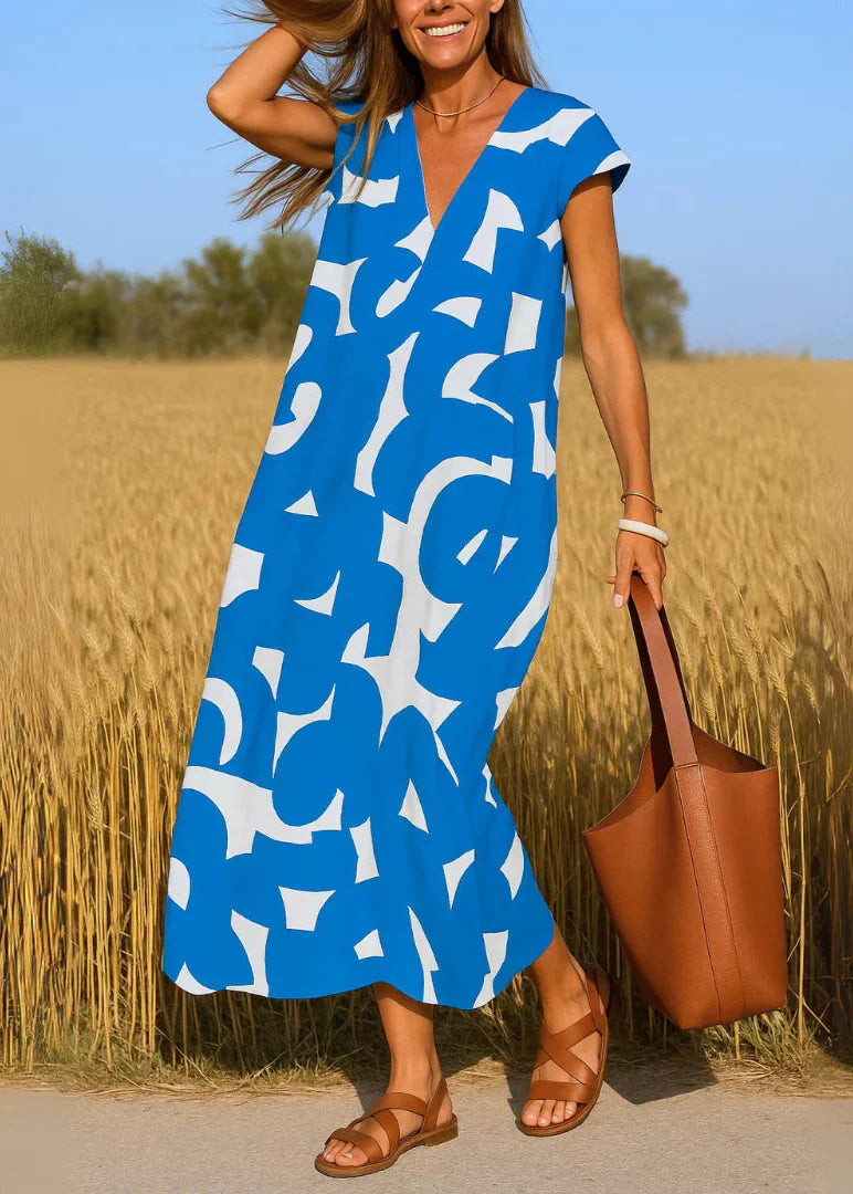 Robe femme légère imprimé graphique été – Image 3