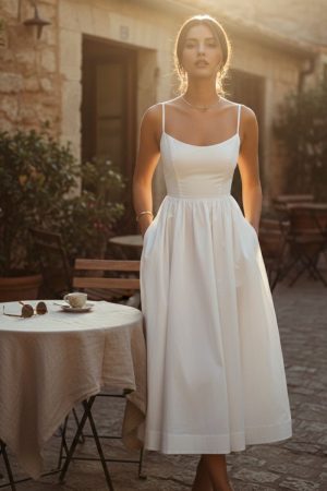 Robe femme taille froncée évasée élégante