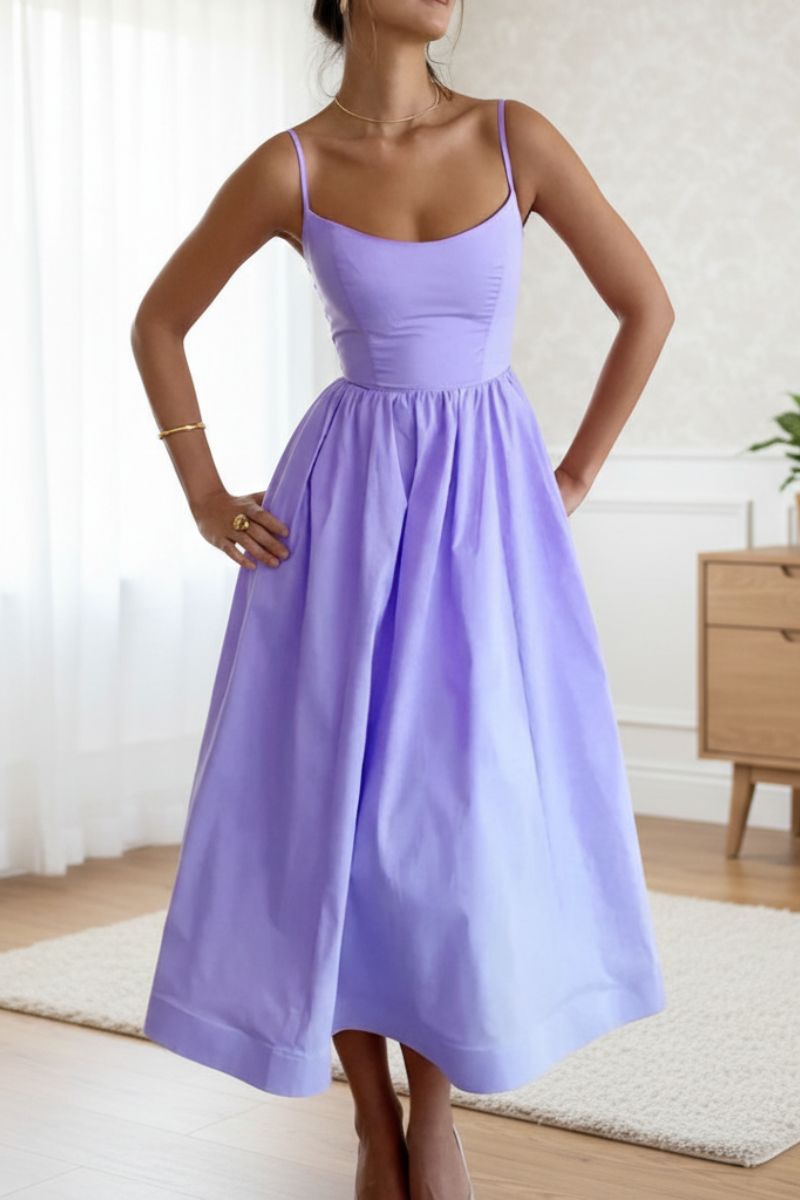 Robe femme taille froncée évasée élégante – Image 5
