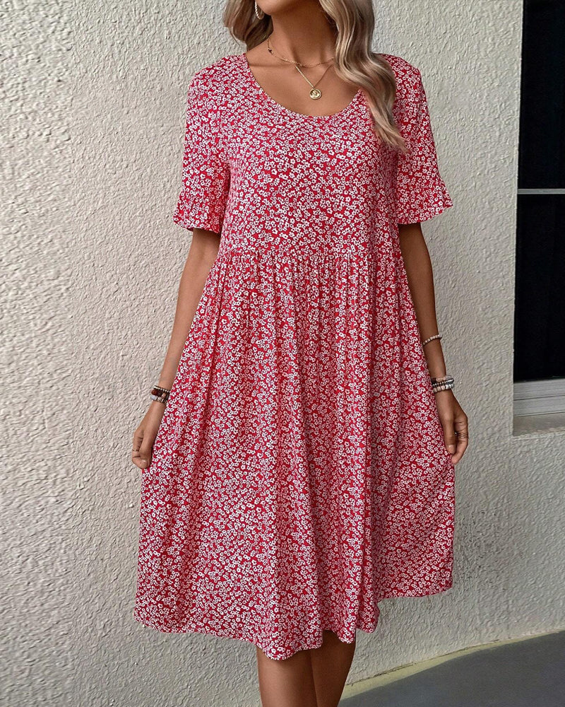 Robe femme midi structurée polyvalente manches courtes – Image 2