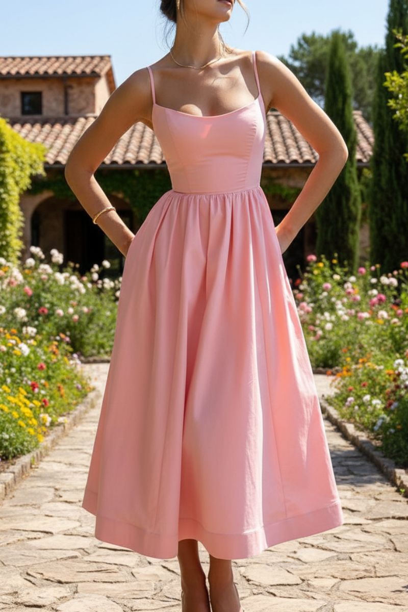 Robe femme taille froncée évasée élégante – Image 6