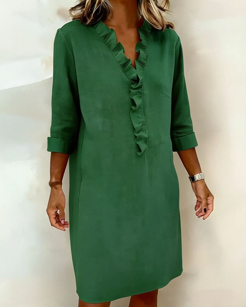 Robe femme coton lin respirante manches longues – Image 16