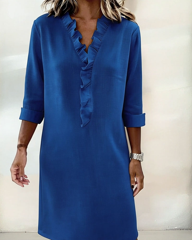 Robe femme coton lin respirante manches longues – Image 20