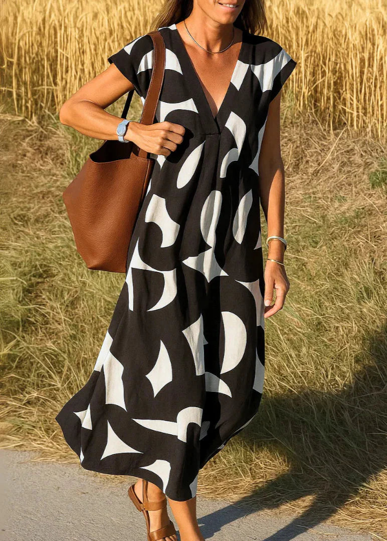 Robe femme légère imprimé graphique été – Image 9