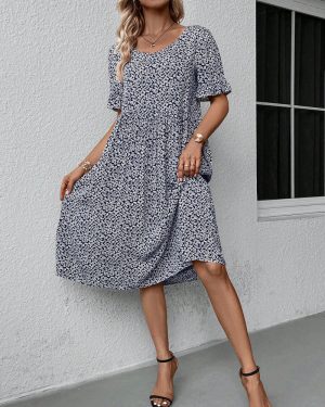 Robe femme midi structurée polyvalente manches courtes