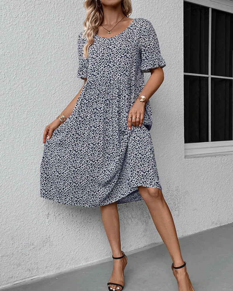 Robe femme midi structurée polyvalente manches courtes