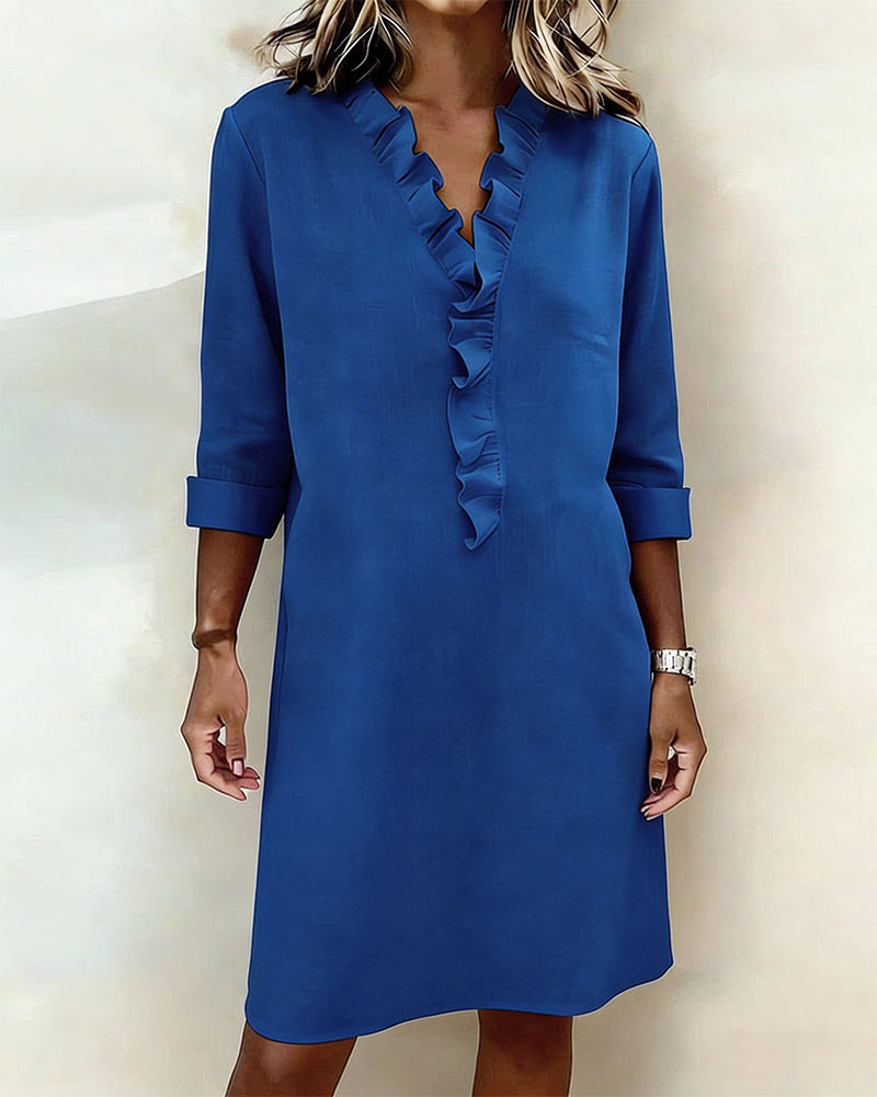 Robe femme coton lin respirante manches longues – Image 5
