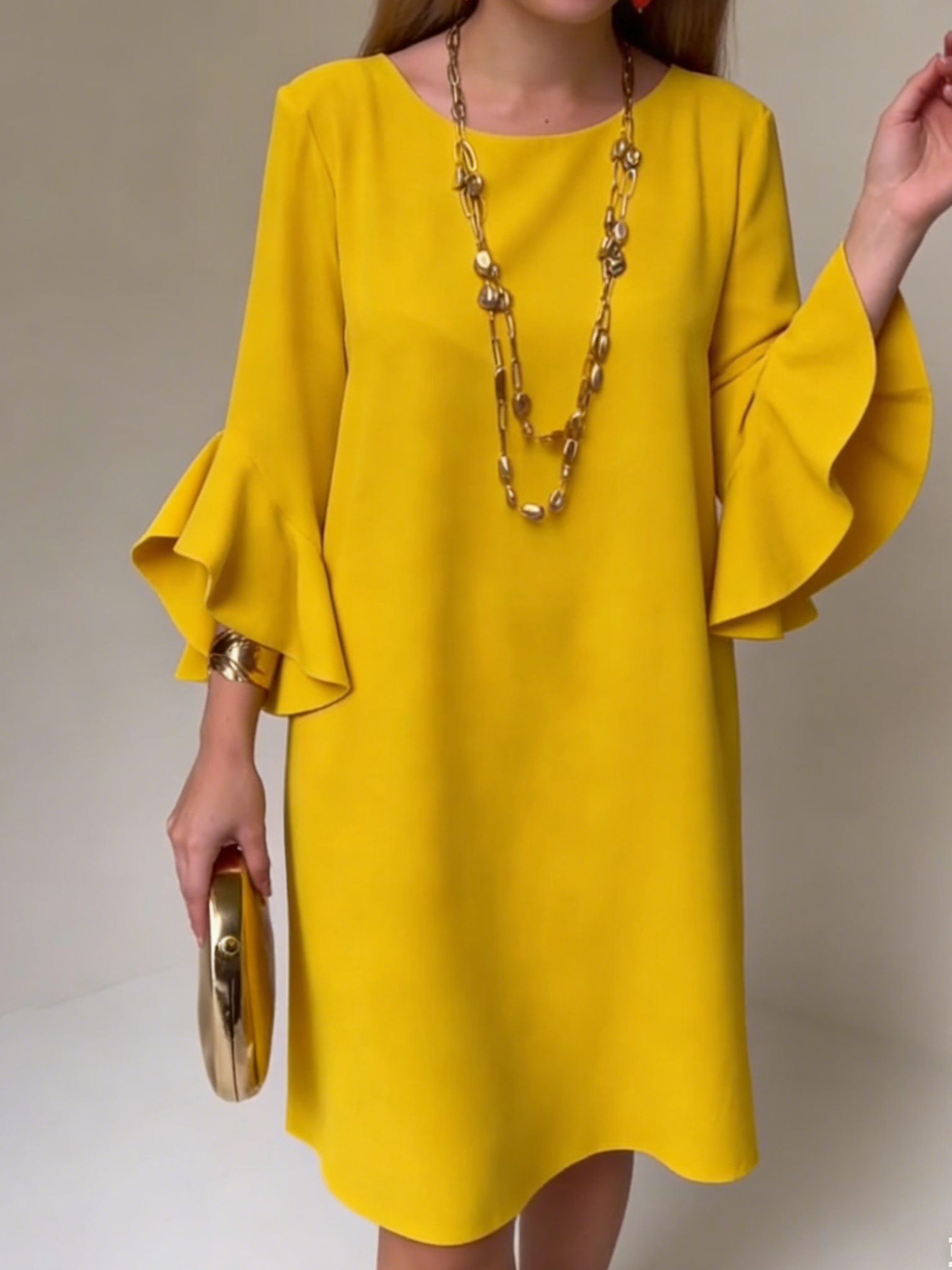 Robe Femme Respirante Col Rond Manches 3/4 Été – Image 4