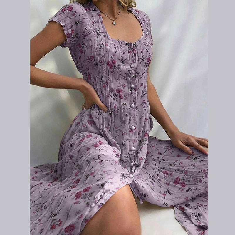 Robe femme midi légère manches courtes printemps-été – Image 5