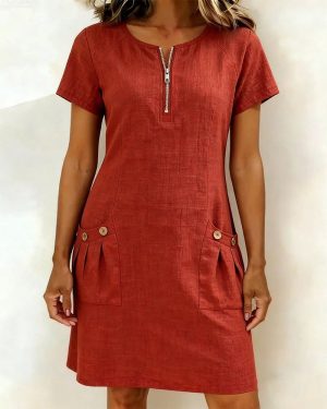 Robe femme manches courtes raglan confortable été