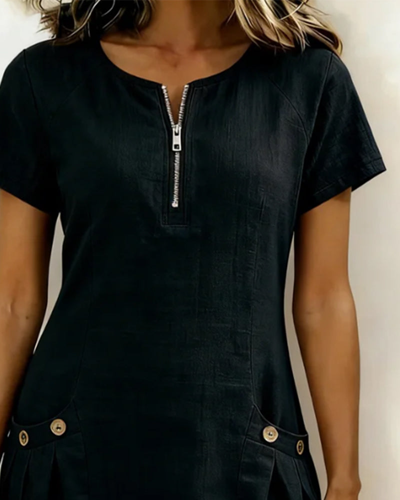 Robe femme manches courtes raglan confortable été – Image 10