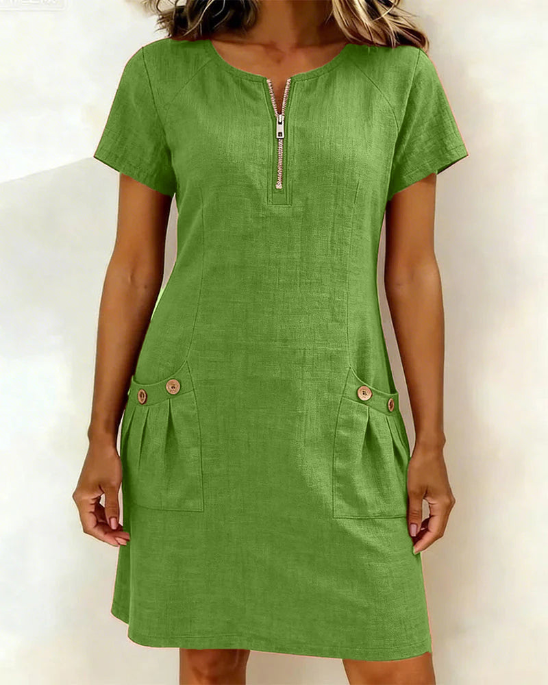 Robe femme manches courtes raglan confortable été – Image 4