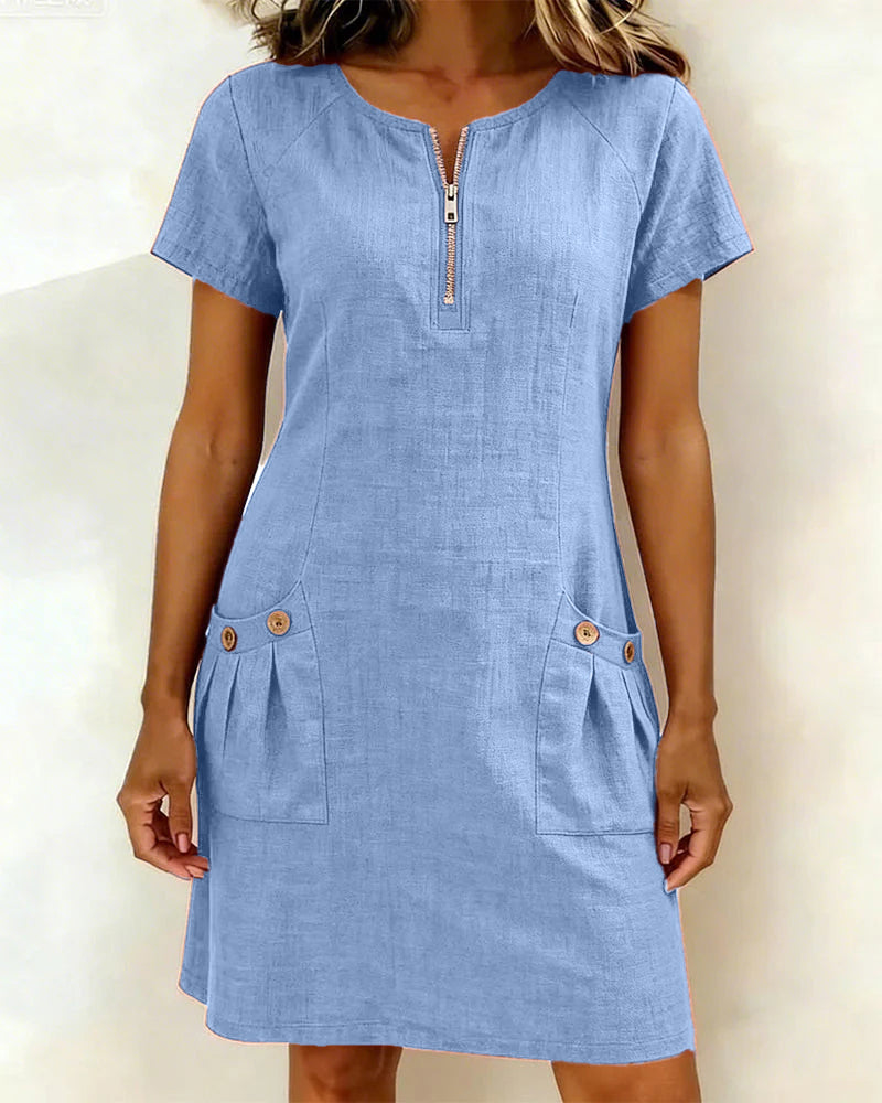 Robe femme manches courtes raglan confortable été – Image 5