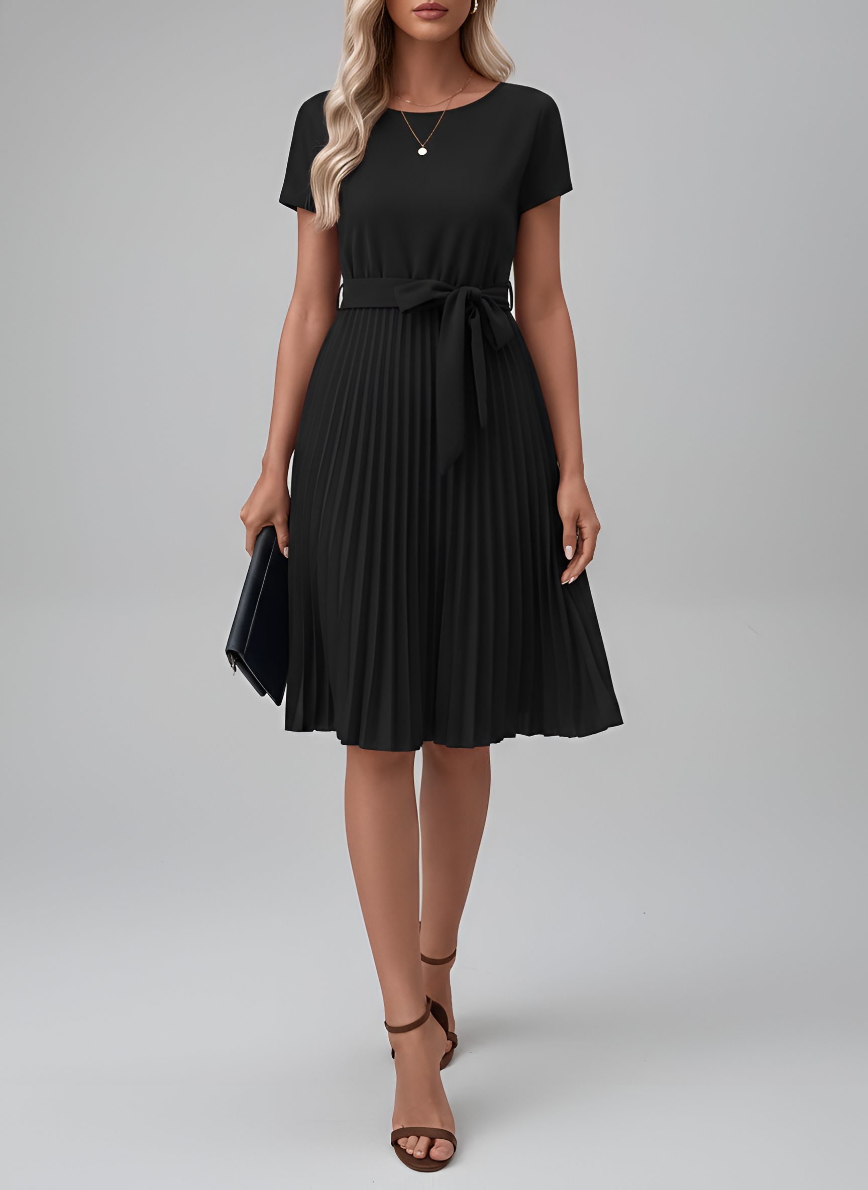 Robe femme midi effet amincissant confort quotidien – Image 4