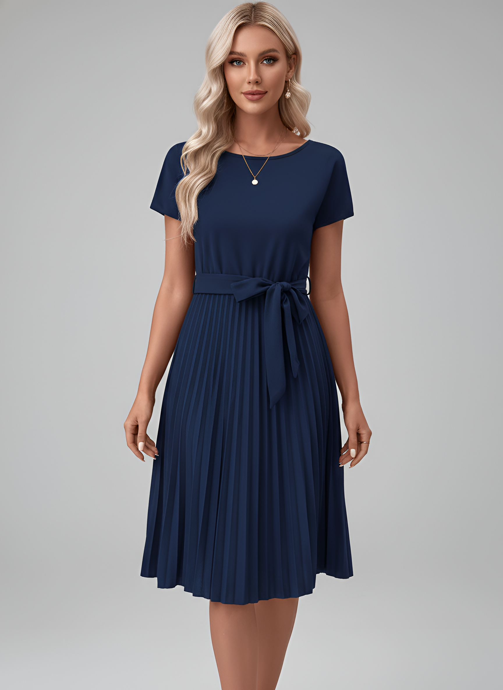 Robe femme midi effet amincissant confort quotidien – Image 7