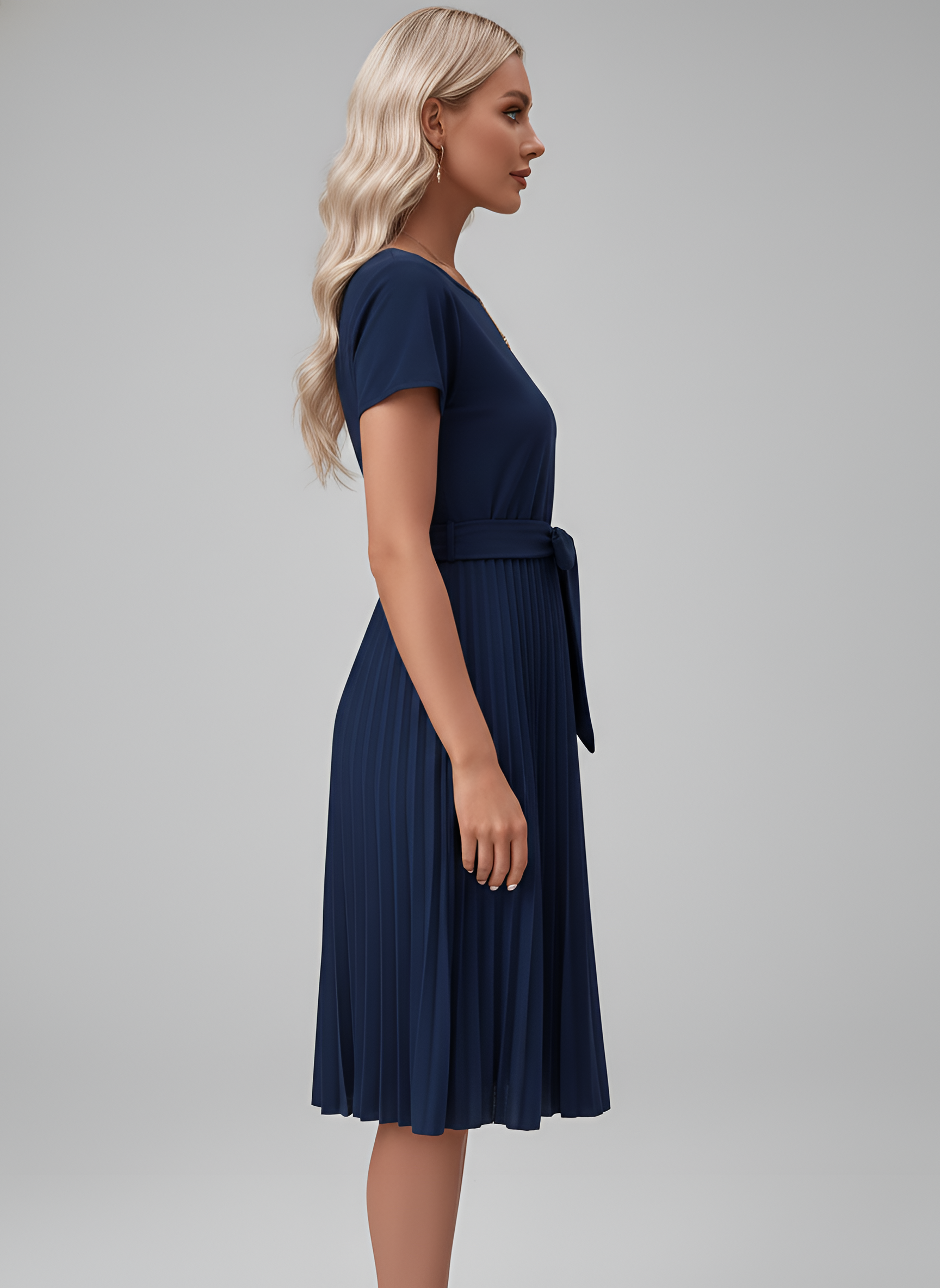 Robe femme midi effet amincissant confort quotidien – Image 8