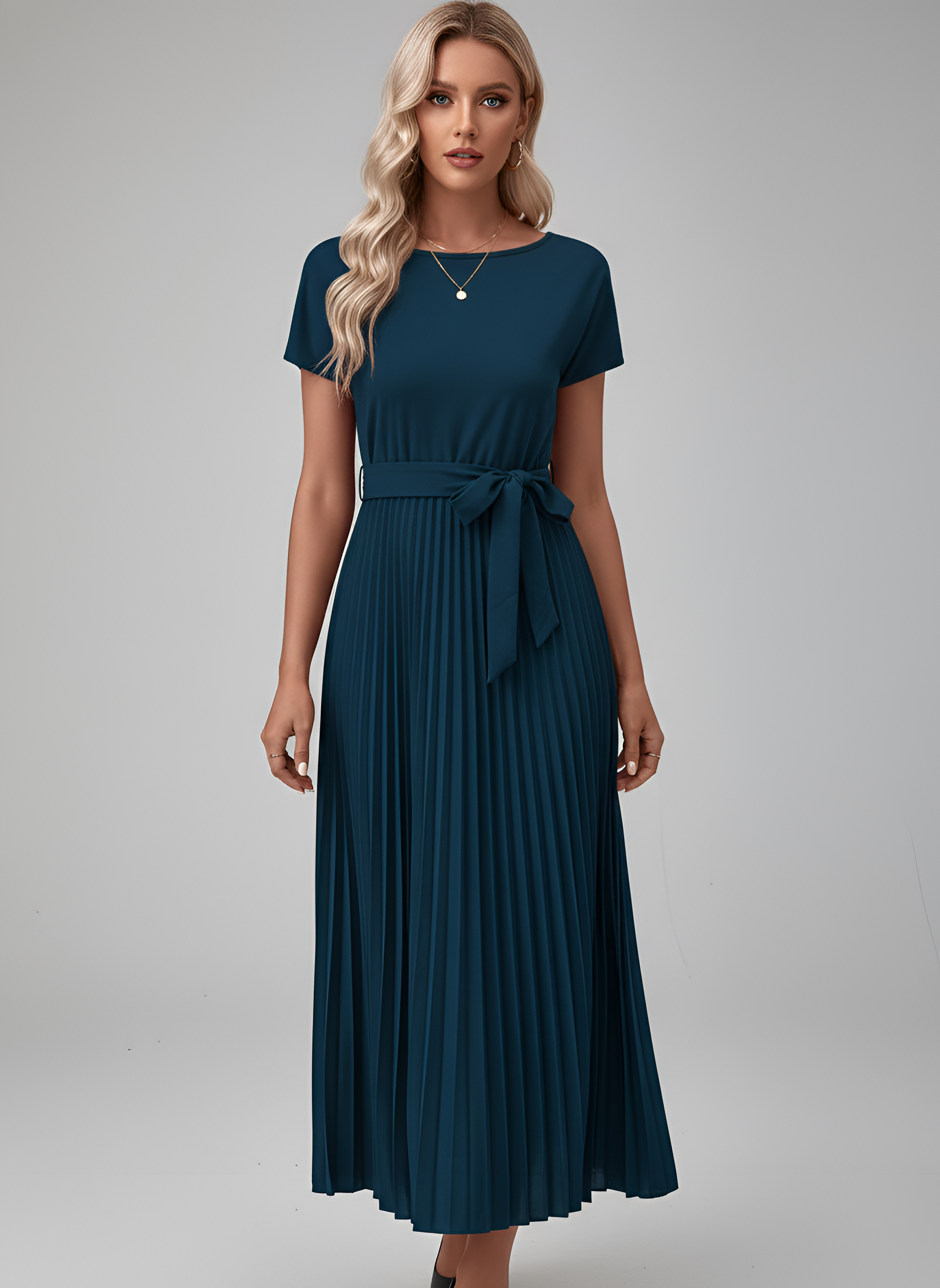 Robe femme midi effet amincissant confort quotidien – Image 5