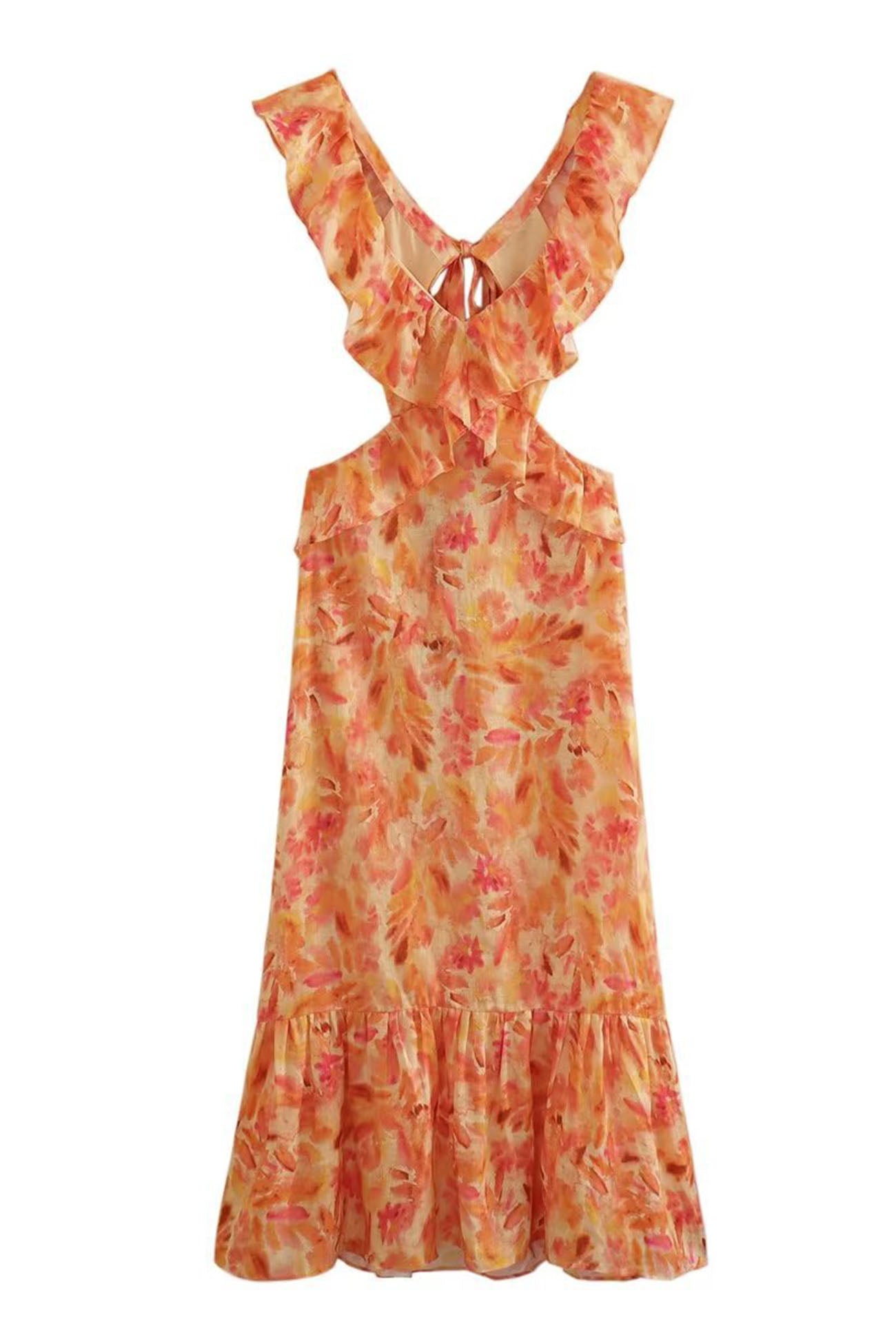 Robe femme fluide à volants coton respirant – Image 3