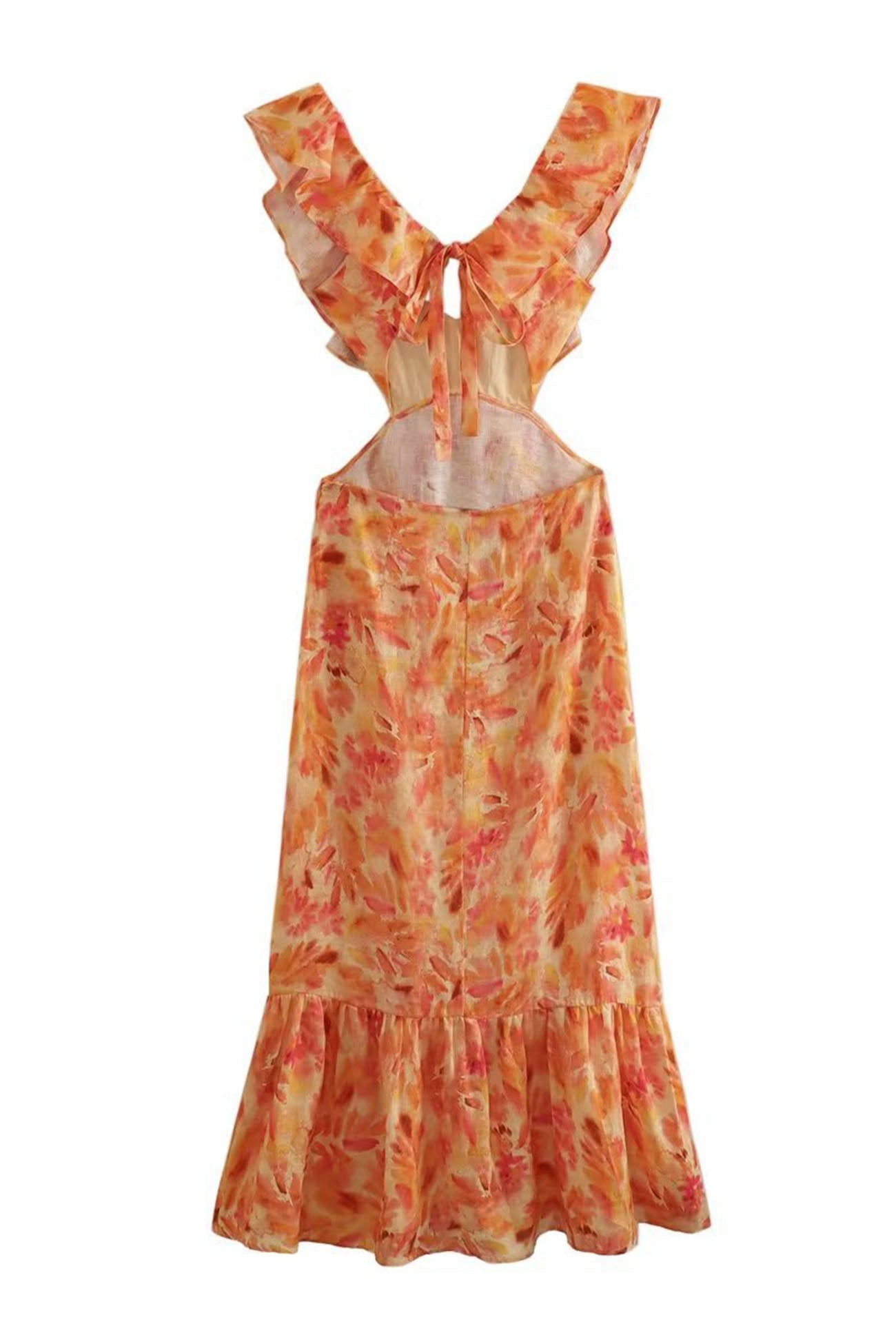 Robe femme fluide à volants coton respirant – Image 4