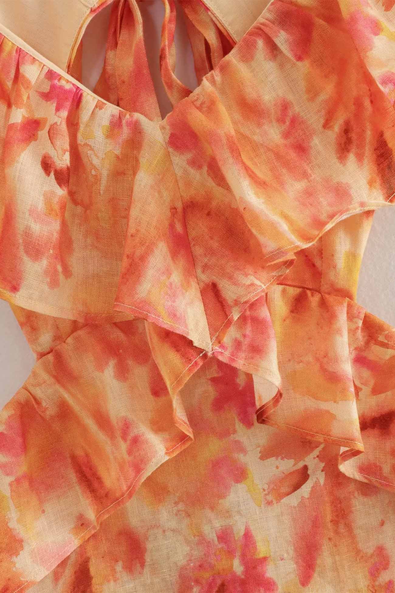 Robe femme fluide à volants coton respirant – Image 5