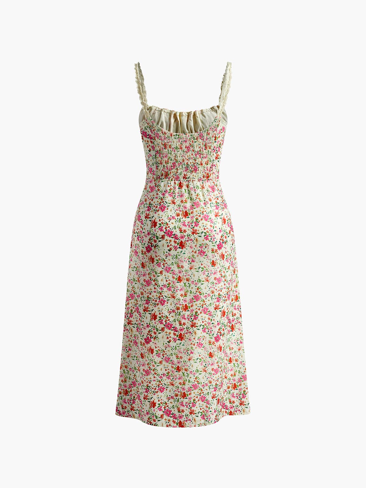 Robe femme cintrée florale tissu respirant décolleté lacets – Image 7