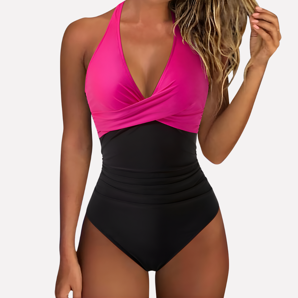 Maillot de bain femme une pièce effet cache-cœur – Image 2