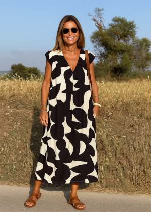 Robe femme légère imprimé graphique été