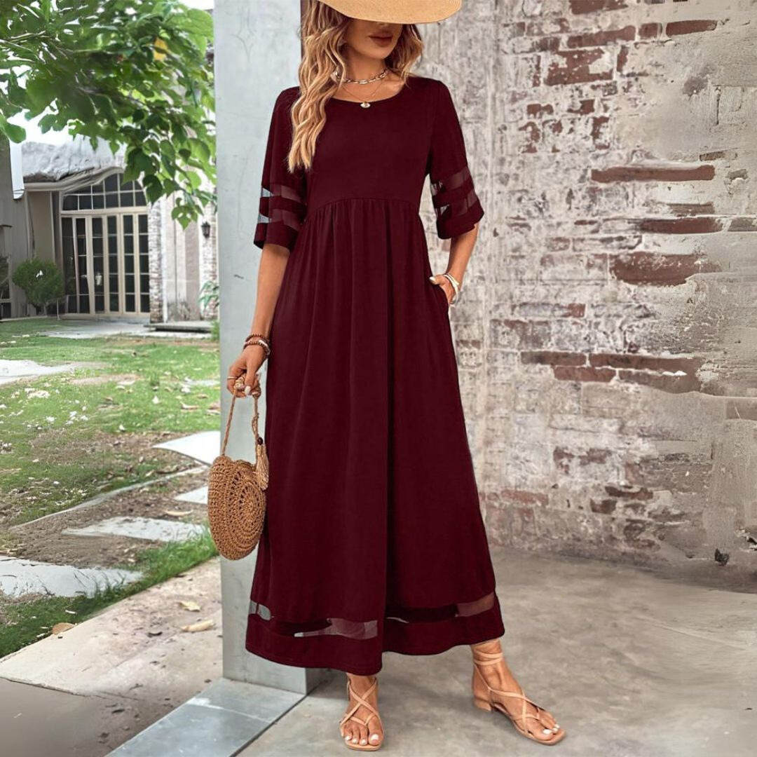 Robe longue femme fluide coupe flatteuse – Image 3