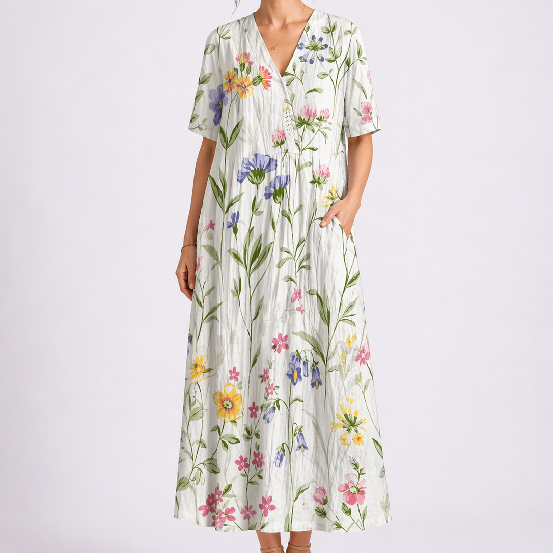 Robe femme fluide taille haute légère pour l'été – Image 4
