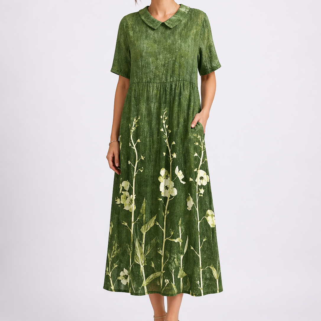 Robe femme fluide taille haute légère pour l'été – Image 3
