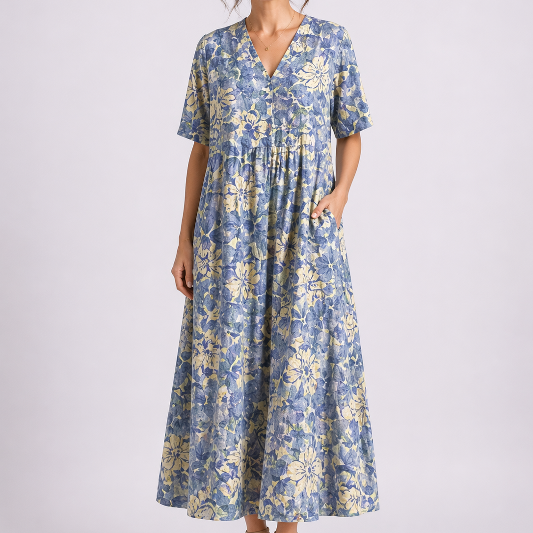 Robe femme fluide taille haute légère pour l'été