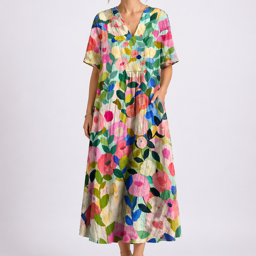 Robe femme fluide taille haute légère pour l'été – Image 2