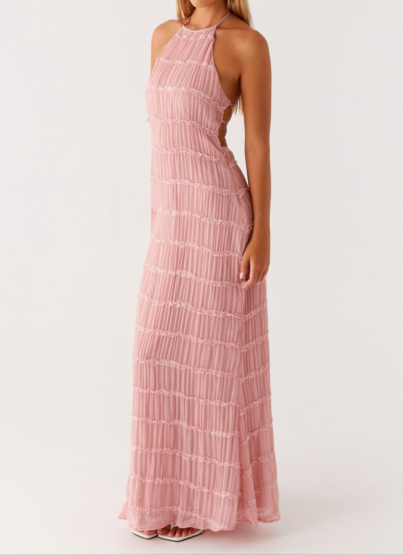 Robe femme fluide halter ajustable doublée mariage – Image 6