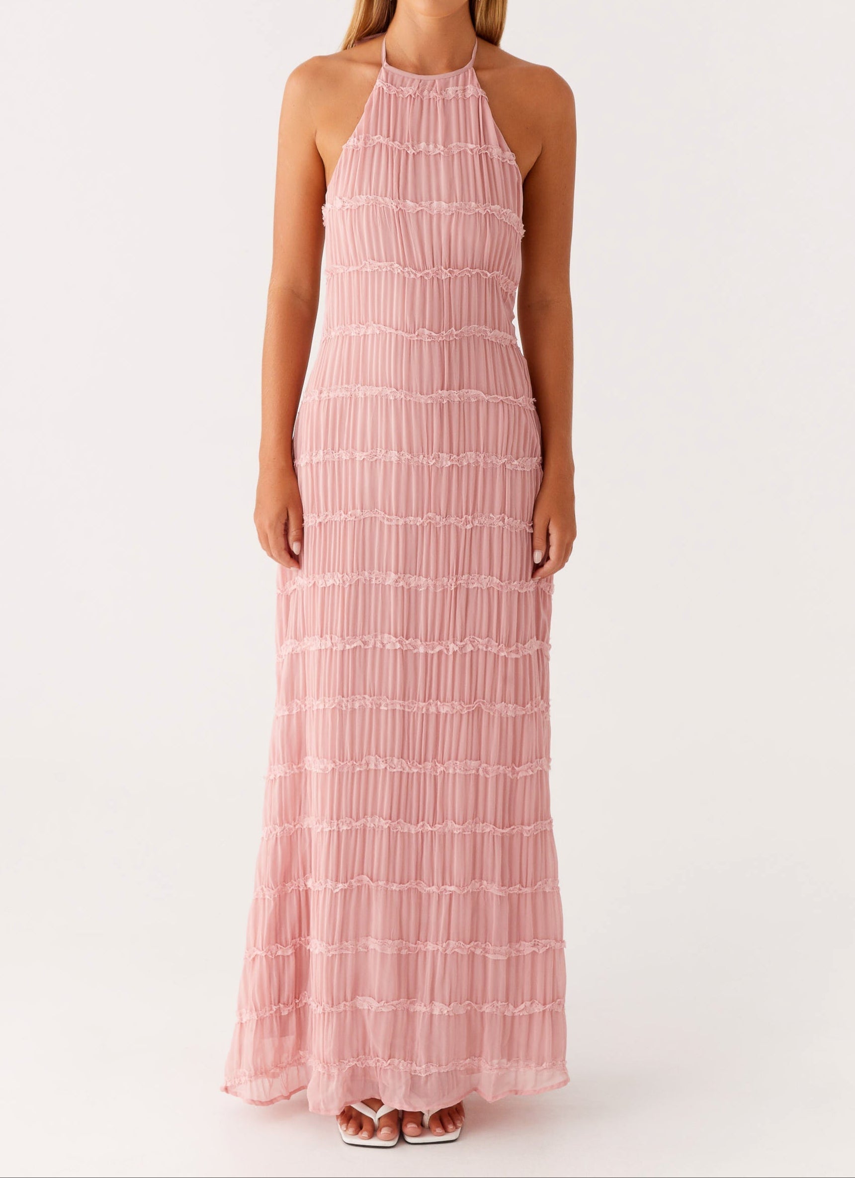 Robe femme fluide halter ajustable doublée mariage – Image 8