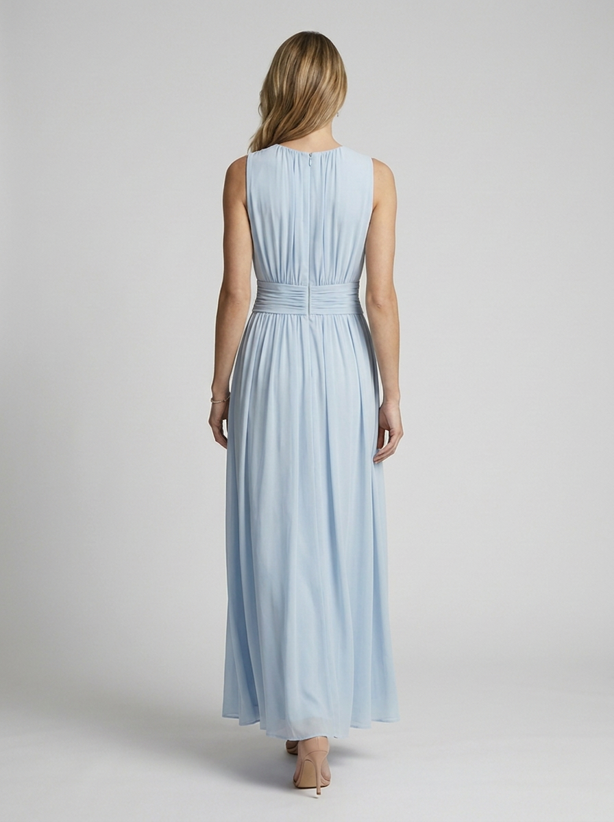 Robe femme mousseline de polyester taille marquée élégante – Image 5