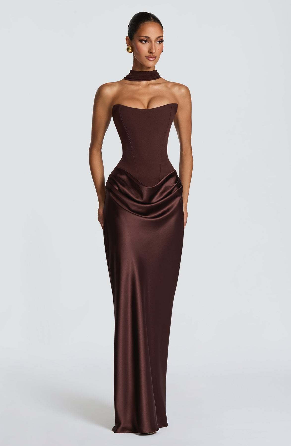 Robe femme satinée corset soirée moulante – Image 3